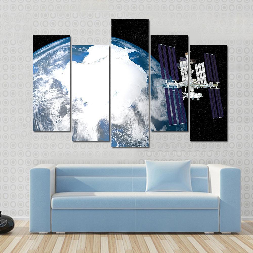International Space Station Canvas Wall Art-5 Pop-Gallery Wrap-47" x 32"-Tiaracle