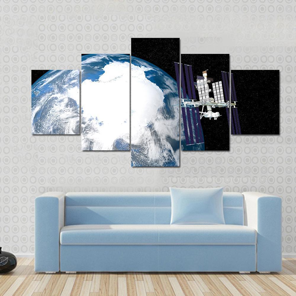 International Space Station Canvas Wall Art-5 Star-Gallery Wrap-62" x 32"-Tiaracle