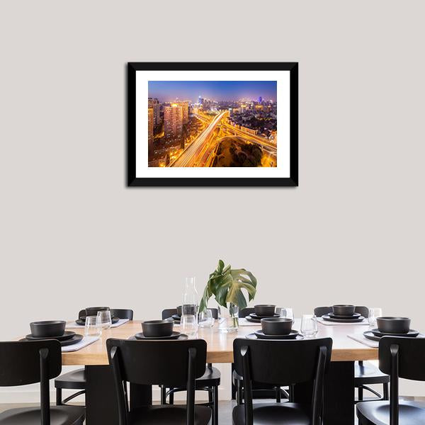 Intersection Of Two Viaducts Shanghai Canvas Wall Art-3 Horizontal-Gallery Wrap-25&quot; x 16&quot;-Tiaracle