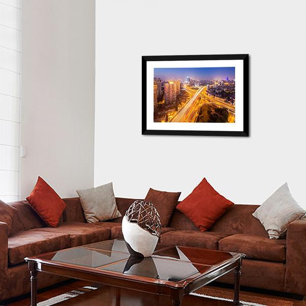 Intersection Of Two Viaducts Shanghai Canvas Wall Art-3 Horizontal-Gallery Wrap-25&quot; x 16&quot;-Tiaracle