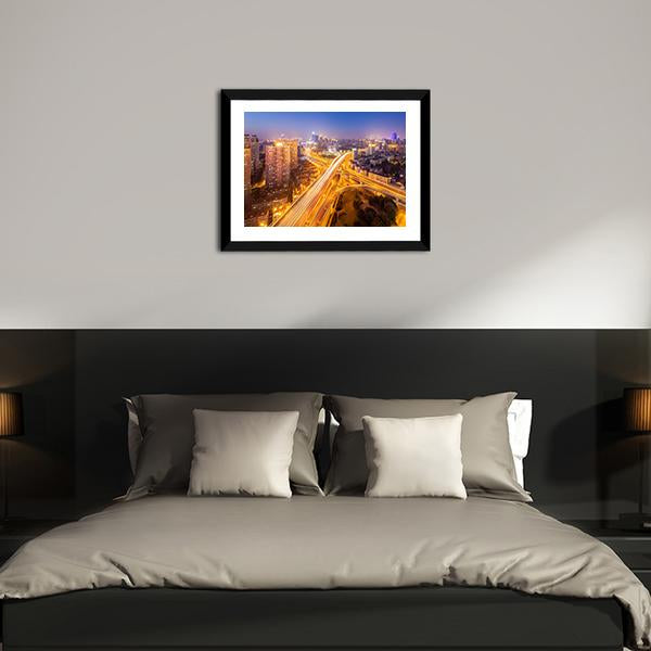 Intersection Of Two Viaducts Shanghai Canvas Wall Art-3 Horizontal-Gallery Wrap-25&quot; x 16&quot;-Tiaracle