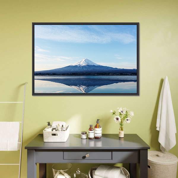 Inverted Image Of Mt Fuji Canvas Wall Art-1 Piece-Floating Frame-24" x 16"-Tiaracle