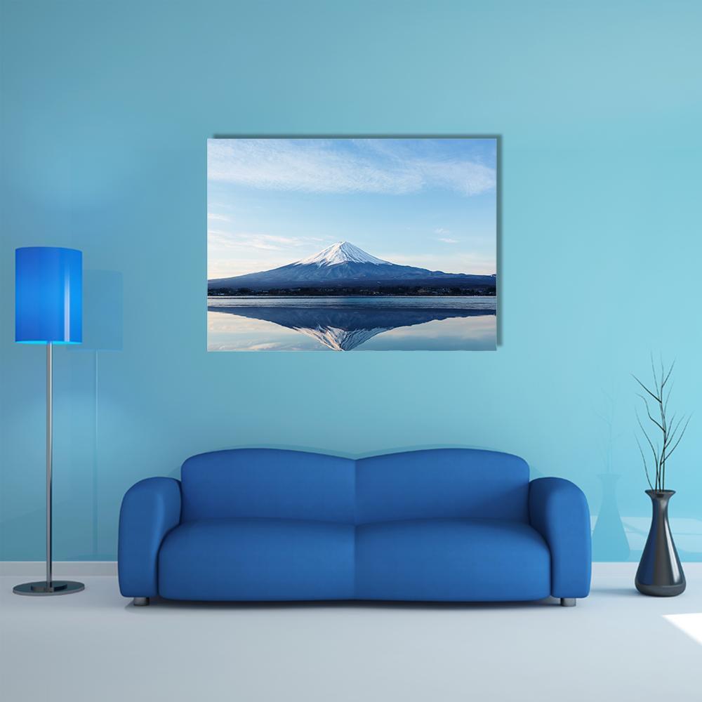Inverted Image Of Mt Fuji Canvas Wall Art-5 Star-Gallery Wrap-62" x 32"-Tiaracle