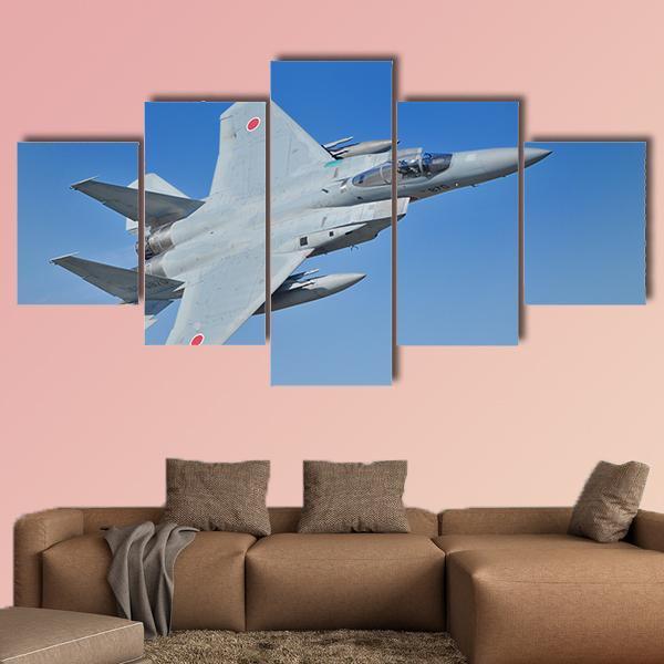 F-15 Eagle Fighter Canvas Wall Art-5 Star-Gallery Wrap-62" x 32"-Tiaracle