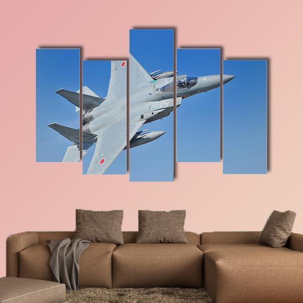 F-15 Eagle Fighter Canvas Wall Art-5 Pop-Gallery Wrap-47" x 32"-Tiaracle