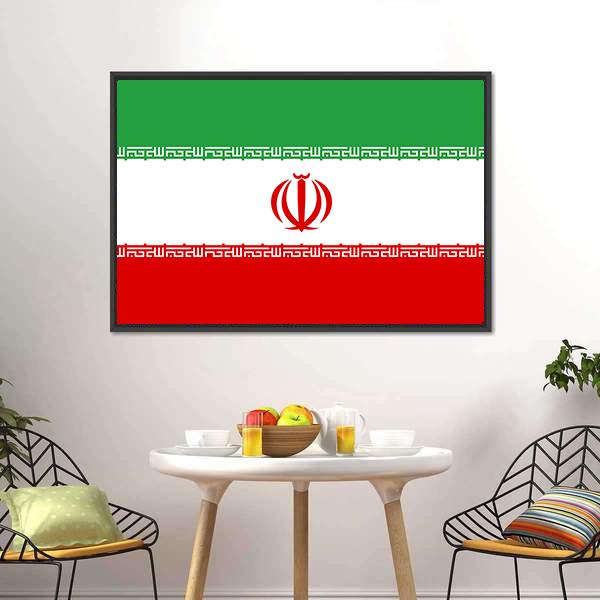 Iran Flag Canvas Wall Art-3 Horizontal-Gallery Wrap-25" x 16"-Tiaracle