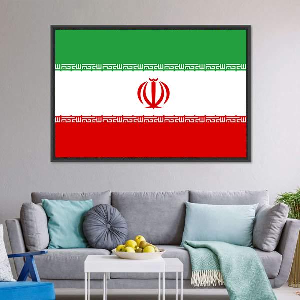 Iran Flag Canvas Wall Art-3 Horizontal-Gallery Wrap-25" x 16"-Tiaracle