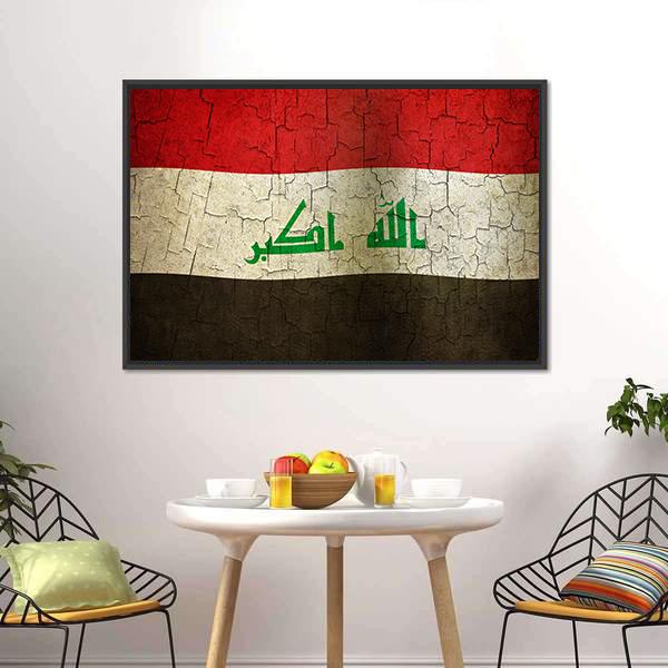 Iraq Flag Canvas Wall Art-5 Horizontal-Gallery Wrap-22" x 12"-Tiaracle