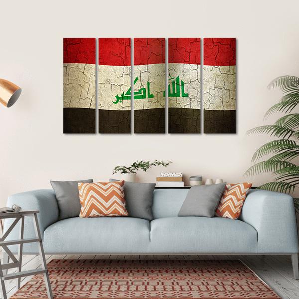 Iraq Flag Canvas Wall Art-5 Horizontal-Gallery Wrap-22" x 12"-Tiaracle