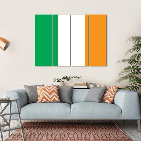 Ireland Flag Canvas Wall Art-4 Horizontal-Gallery Wrap-34" x 24"-Tiaracle