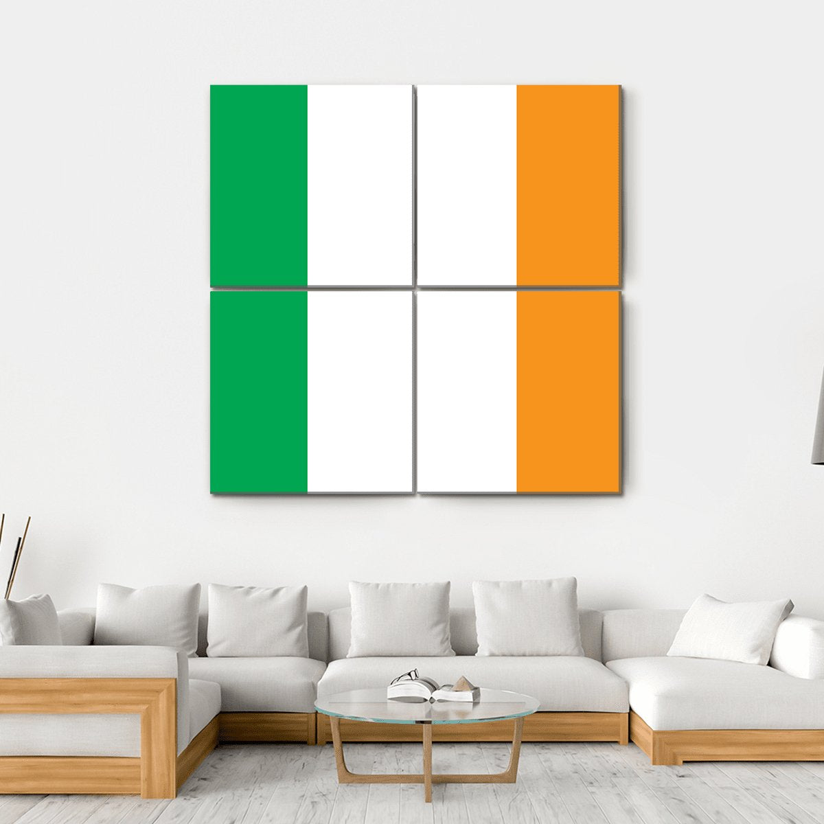 Ireland Flag Canvas Wall Art-4 Square-Gallery Wrap-17" x 17"-Tiaracle