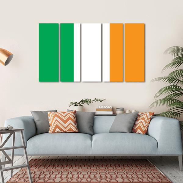Ireland Flag Canvas Wall Art-5 Horizontal-Gallery Wrap-22" x 12"-Tiaracle
