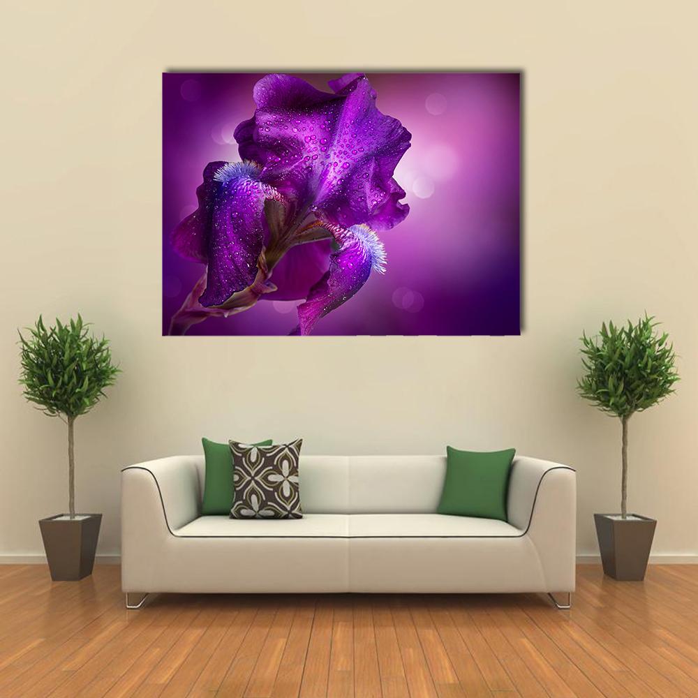 Iris Flowers Canvas Wall Art-1 Piece-Gallery Wrap-24" x 16"-Tiaracle