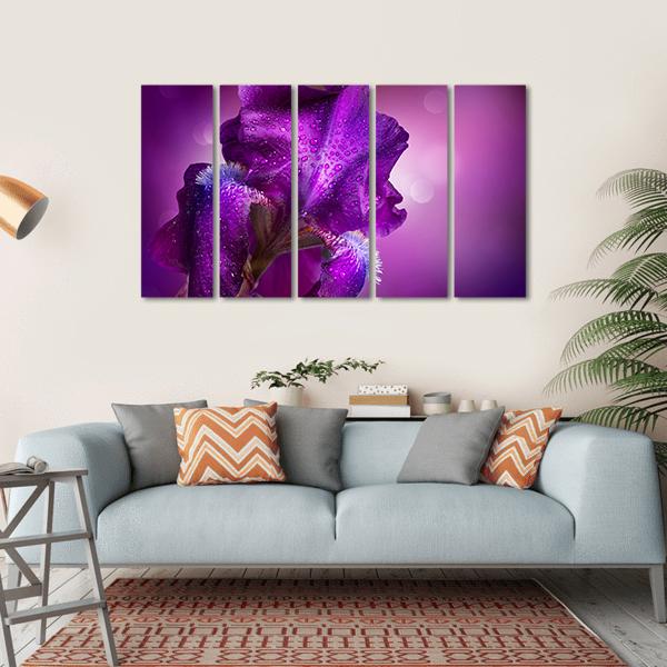 Iris Flowers Canvas Wall Art-5 Horizontal-Gallery Wrap-22" x 12"-Tiaracle