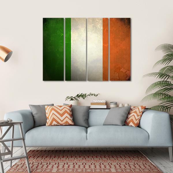 Grunge Irish Flag Canvas Wall Art-1 Piece-Gallery Wrap-36" x 24"-Tiaracle