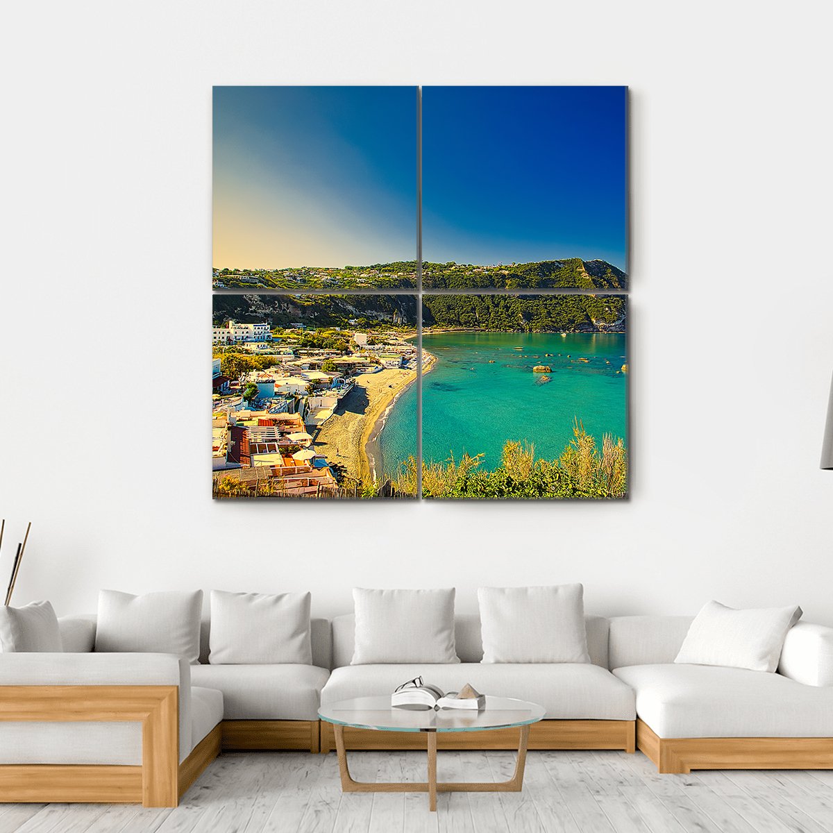 Ischia Island Canvas Wall Art-4 Square-Gallery Wrap-17" x 17"-Tiaracle