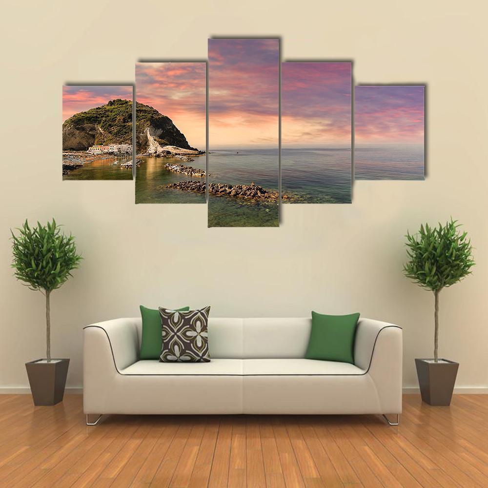 Ischia Island Italy Canvas Wall Art-5 Star-Gallery Wrap-62" x 32"-Tiaracle