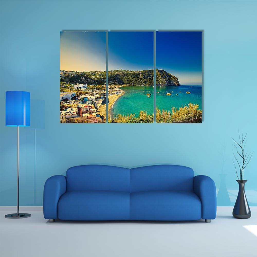 Ischia Island Canvas Wall Art-3 Horizontal-Gallery Wrap-37" x 24"-Tiaracle