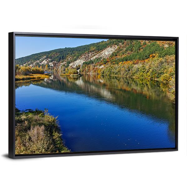 Iskar River In Autumn Canvas Wall Art-3 Horizontal-Gallery Wrap-25" x 16"-Tiaracle