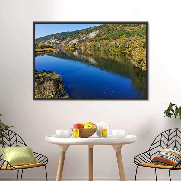 Iskar River In Autumn Canvas Wall Art-3 Horizontal-Gallery Wrap-25" x 16"-Tiaracle