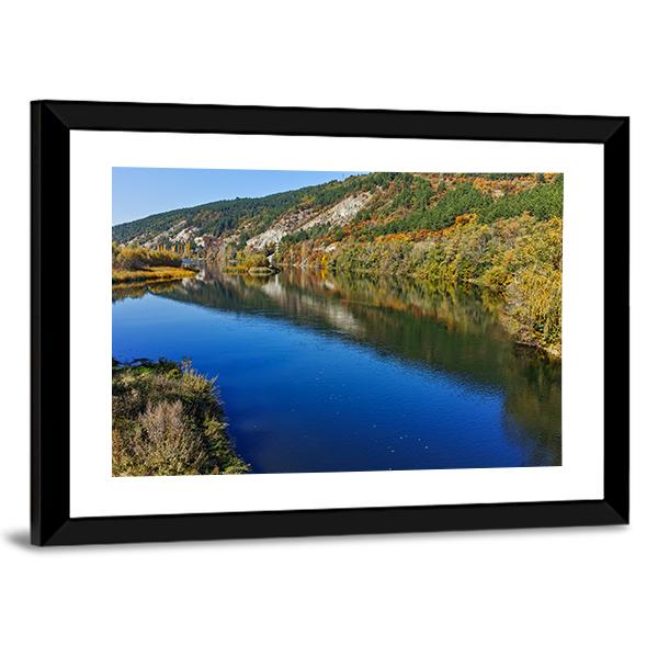 Iskar River In Autumn Canvas Wall Art-3 Horizontal-Gallery Wrap-25" x 16"-Tiaracle