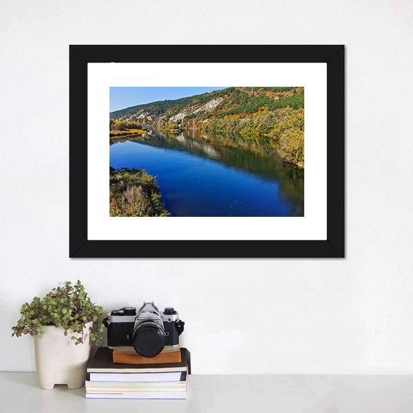 Iskar River In Autumn Canvas Wall Art-1 Piece-Framed Print-20" x 16"-Tiaracle