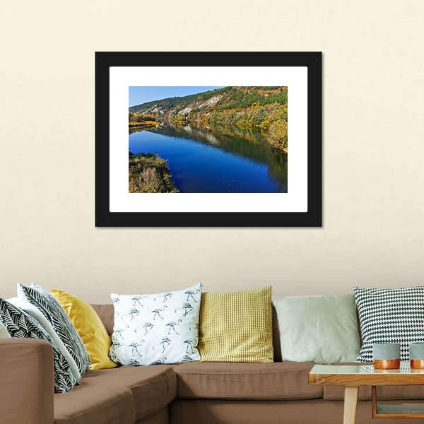 Iskar River In Autumn Canvas Wall Art-3 Horizontal-Gallery Wrap-25" x 16"-Tiaracle