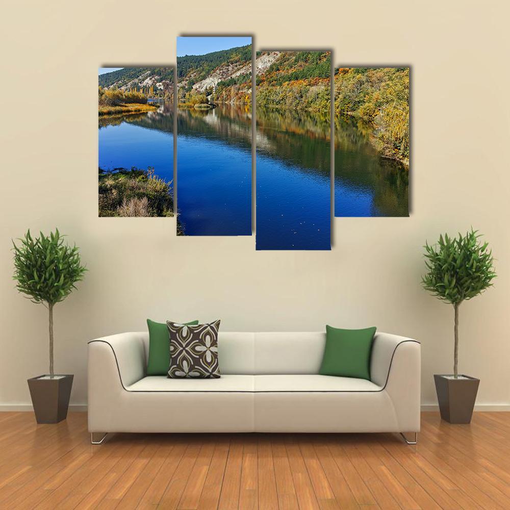 Iskar River In Autumn Canvas Wall Art-4 Pop-Gallery Wrap-50" x 32"-Tiaracle