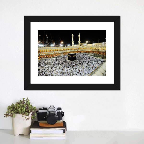Islamic Holy Place Canvas Wall Art-1 Piece-Framed Print-20" x 16"-Tiaracle