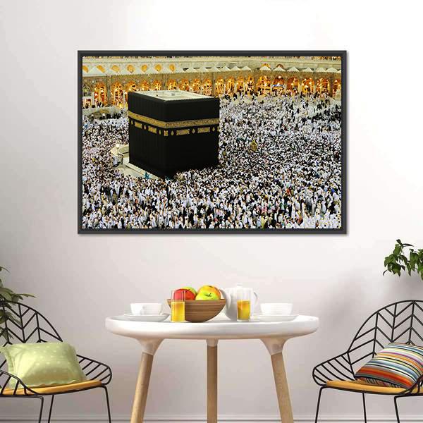 Islamic Holy Place In Mecca Canvas Wall Art-3 Horizontal-Gallery Wrap-25" x 16"-Tiaracle