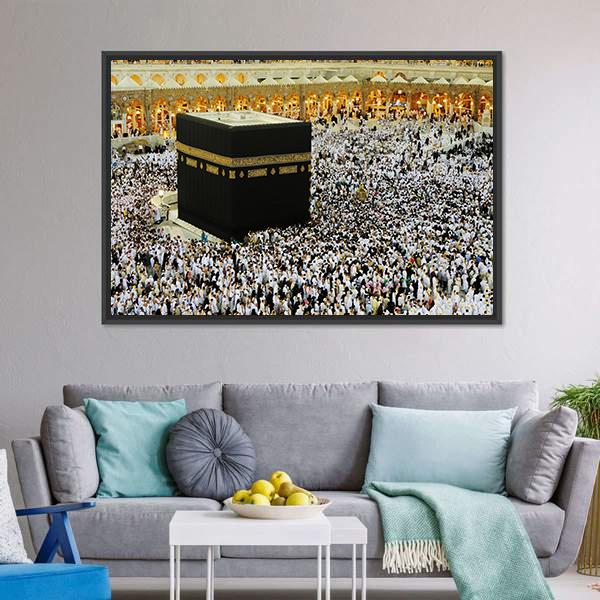 Islamic Holy Place In Mecca Canvas Wall Art-3 Horizontal-Gallery Wrap-25" x 16"-Tiaracle