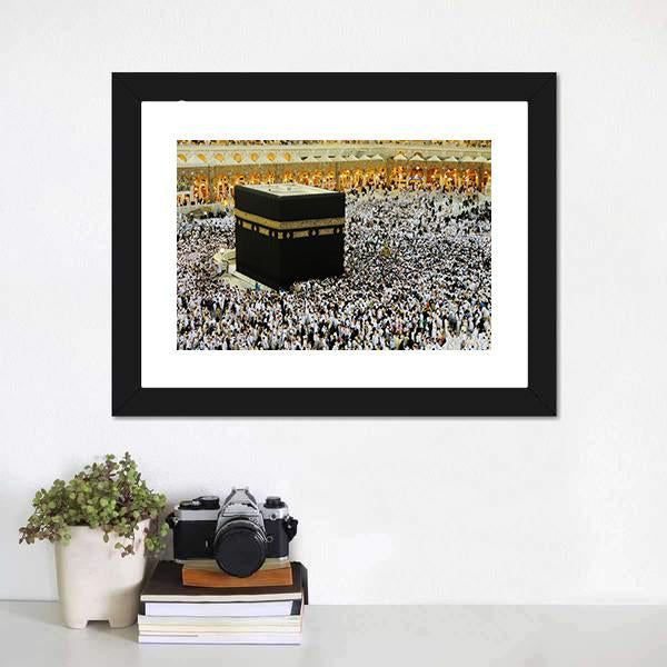 Islamic Holy Place In Mecca Canvas Wall Art-1 Piece-Framed Print-20" x 16"-Tiaracle