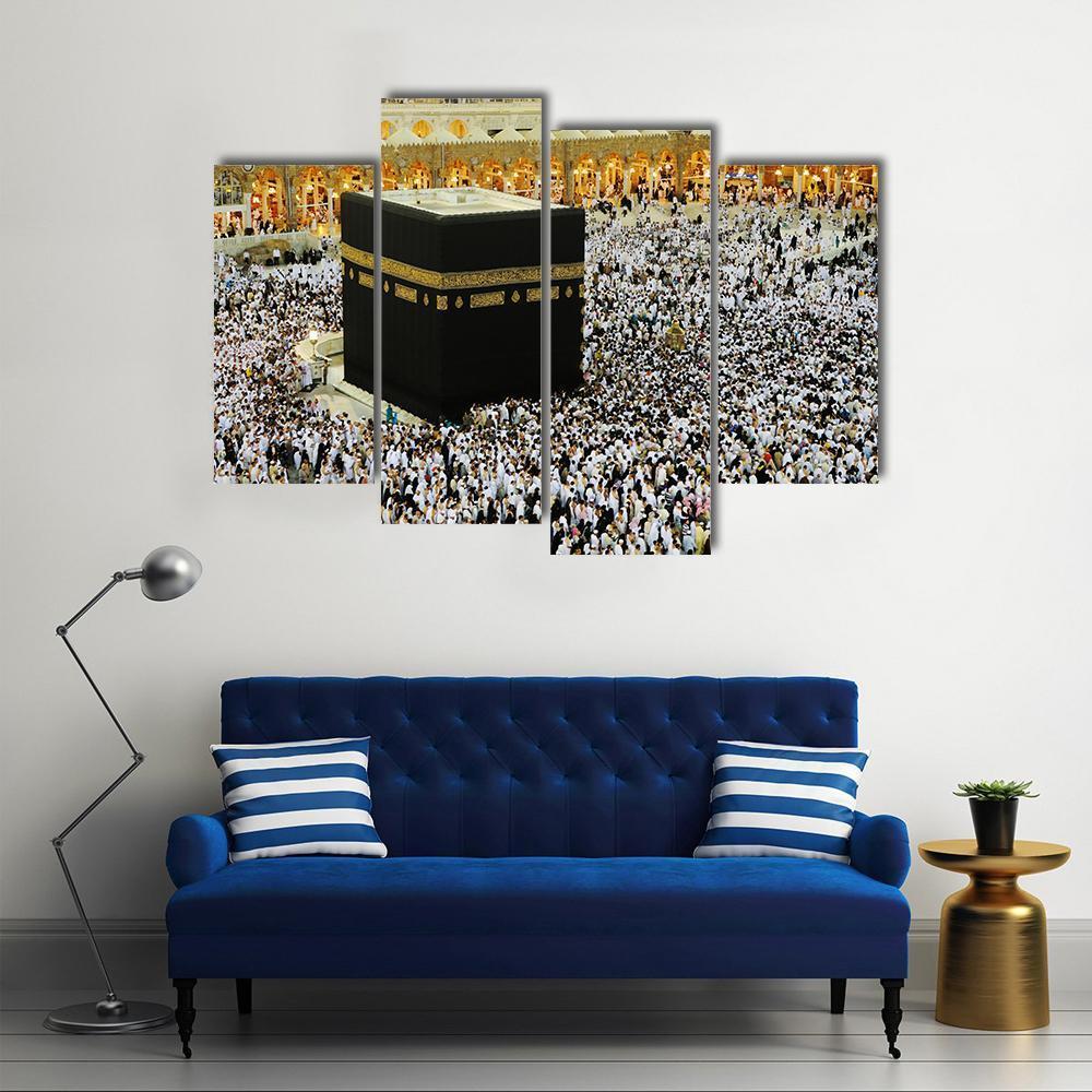 Islamic Holy Place In Mecca Canvas Wall Art-4 Pop-Gallery Wrap-50" x 32"-Tiaracle