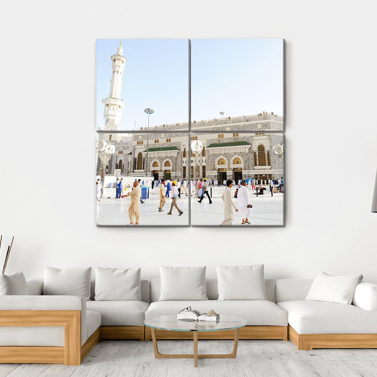 Islamic Holy Place Mecca Canvas Wall Art-4 Square-Gallery Wrap-17" x 17"-Tiaracle