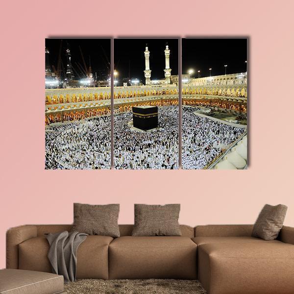 Islamic Holy Place Canvas Wall Art-3 Horizontal-Gallery Wrap-37" x 24"-Tiaracle