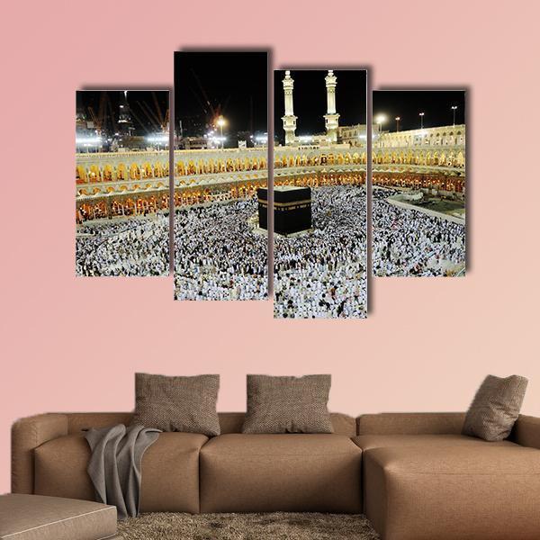 Islamic Holy Place Canvas Wall Art-4 Pop-Gallery Wrap-50" x 32"-Tiaracle