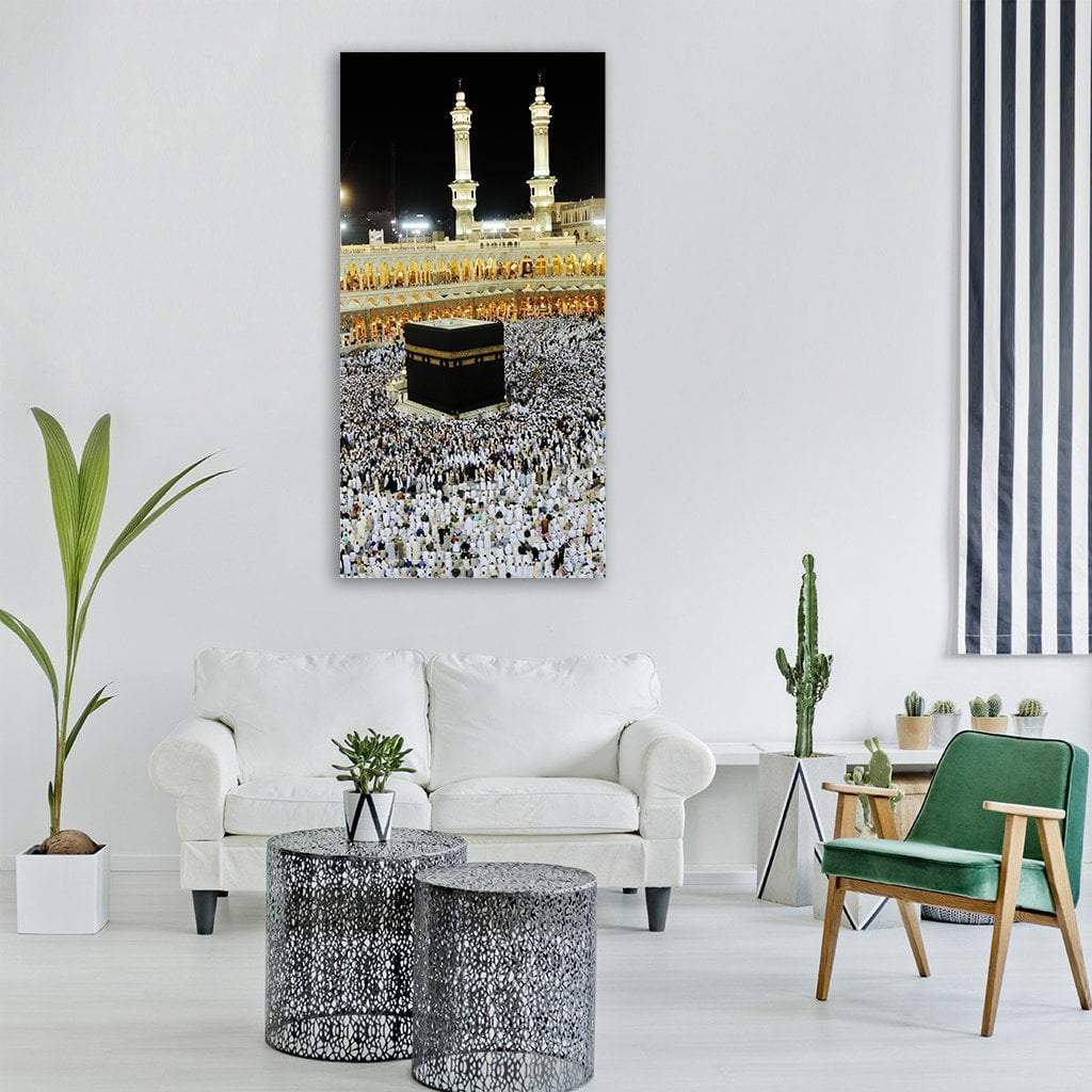 Islamic Holy Place Vertical Canvas Wall Art-3 Vertical-Gallery Wrap-12" x 25"-Tiaracle