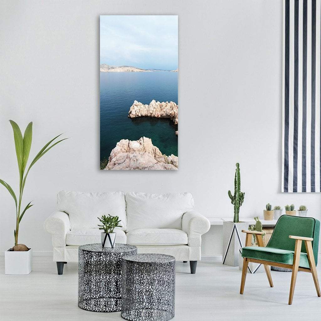 Island &amp; Mediterranean Sea Croatia Vertical Canvas Wall Art-1 Vertical-Gallery Wrap-12" x 24"-Tiaracle