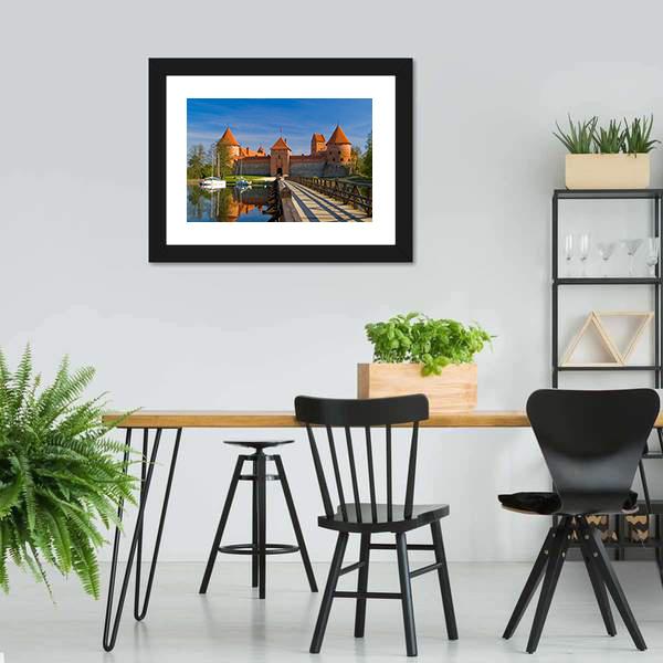 Island Castle In Trakai Canvas Wall Art-5 Horizontal-Gallery Wrap-22" x 12"-Tiaracle