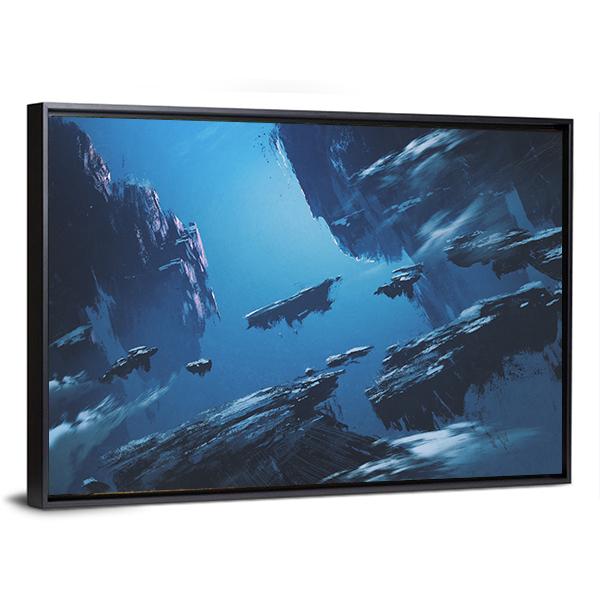 Island Floating In Sky Canvas Wall Art-3 Horizontal-Gallery Wrap-25" x 16"-Tiaracle