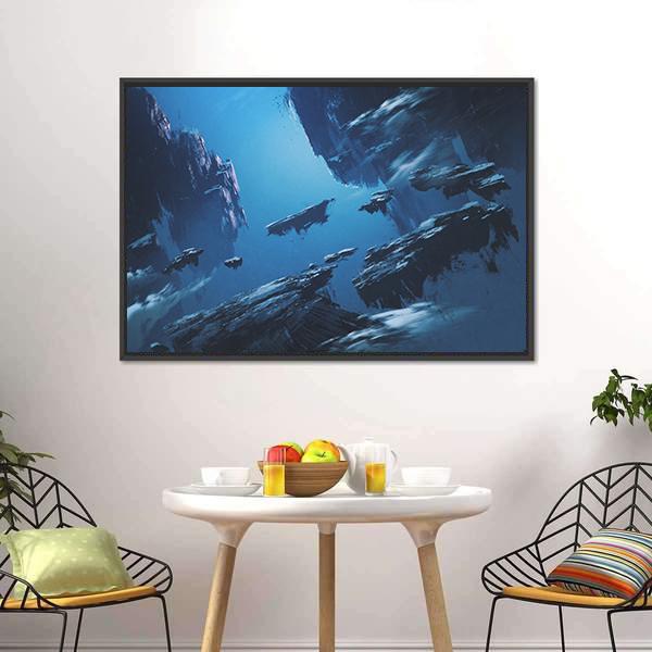 Island Floating In Sky Canvas Wall Art-3 Horizontal-Gallery Wrap-25" x 16"-Tiaracle