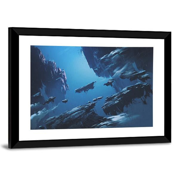 Island Floating In Sky Canvas Wall Art-3 Horizontal-Gallery Wrap-25" x 16"-Tiaracle