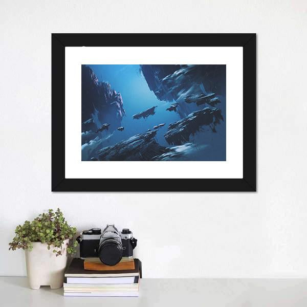 Island Floating In Sky Canvas Wall Art-1 Piece-Framed Print-20" x 16"-Tiaracle