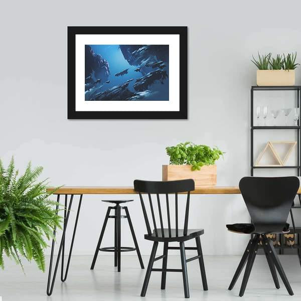 Island Floating In Sky Canvas Wall Art-3 Horizontal-Gallery Wrap-25" x 16"-Tiaracle