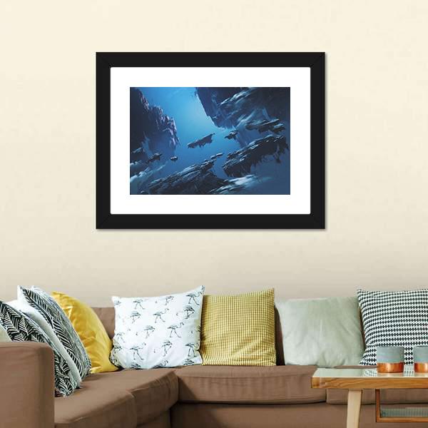 Island Floating In Sky Canvas Wall Art-3 Horizontal-Gallery Wrap-25" x 16"-Tiaracle