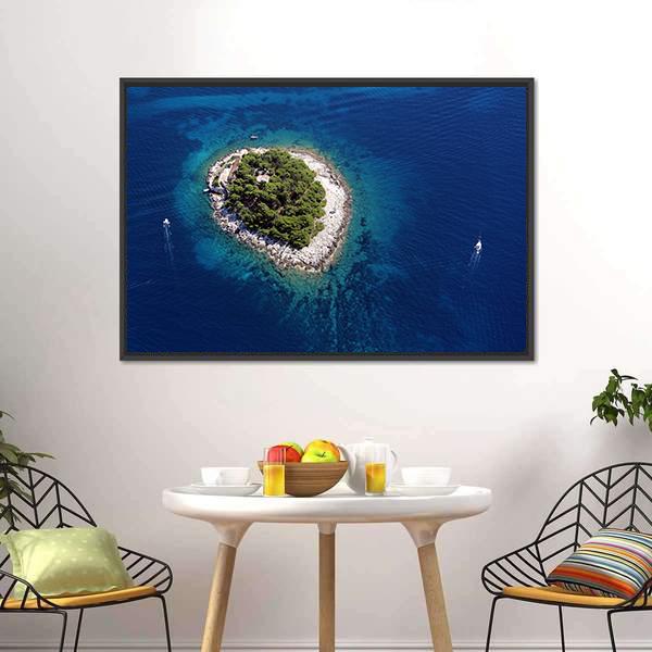 Island Galesnik From Air Canvas Wall Art-5 Horizontal-Gallery Wrap-22" x 12"-Tiaracle