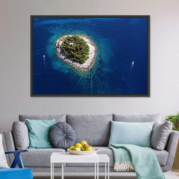 Island Galesnik From Air Canvas Wall Art-5 Horizontal-Gallery Wrap-22" x 12"-Tiaracle