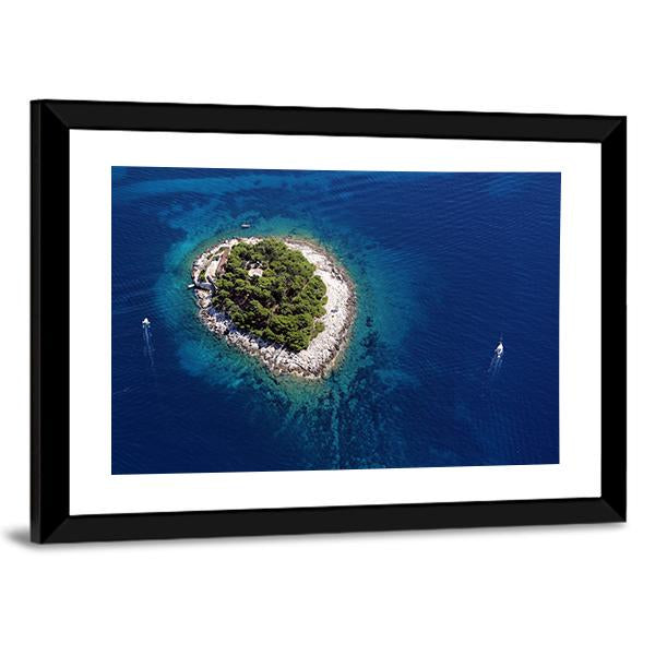 Island Galesnik From Air Canvas Wall Art-5 Horizontal-Gallery Wrap-22" x 12"-Tiaracle