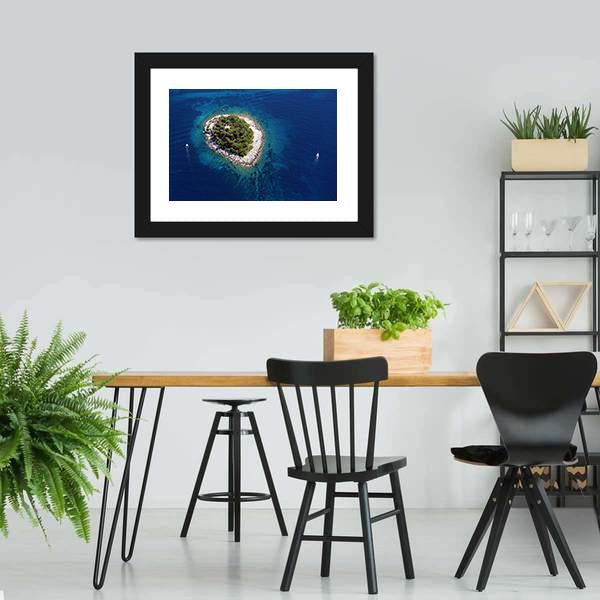 Island Galesnik From Air Canvas Wall Art-5 Horizontal-Gallery Wrap-22" x 12"-Tiaracle