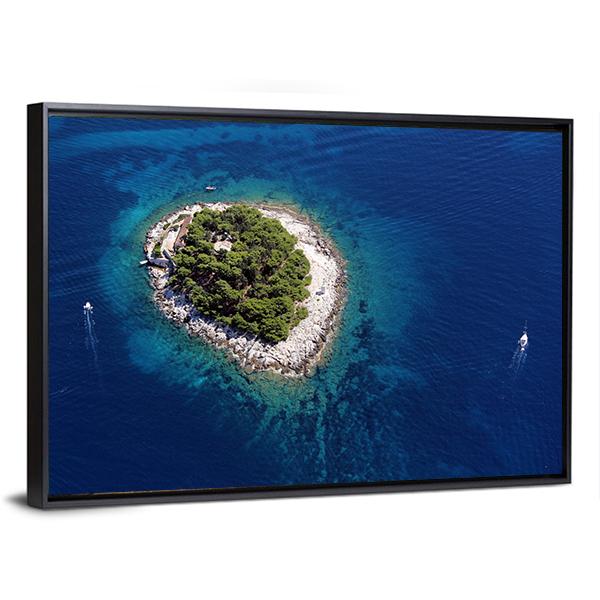 Island Galesnik From Air Canvas Wall Art-5 Horizontal-Gallery Wrap-22" x 12"-Tiaracle